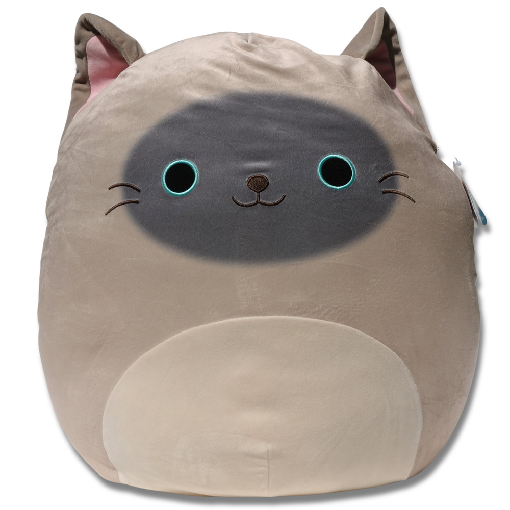 NWT Squishmallow Soft Cuddly Felton Cat Kitten Blue Eye Grey Jumbo Size 20 Inch